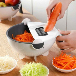 New 9in 1 Multifunction Magic Rotate Vegetable Cutter with Drain Basket Vegetables Chopper Veggie Slicer Kitchen Tool